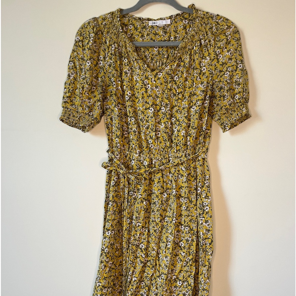 DR2 Floral Yellow Midi Dress
